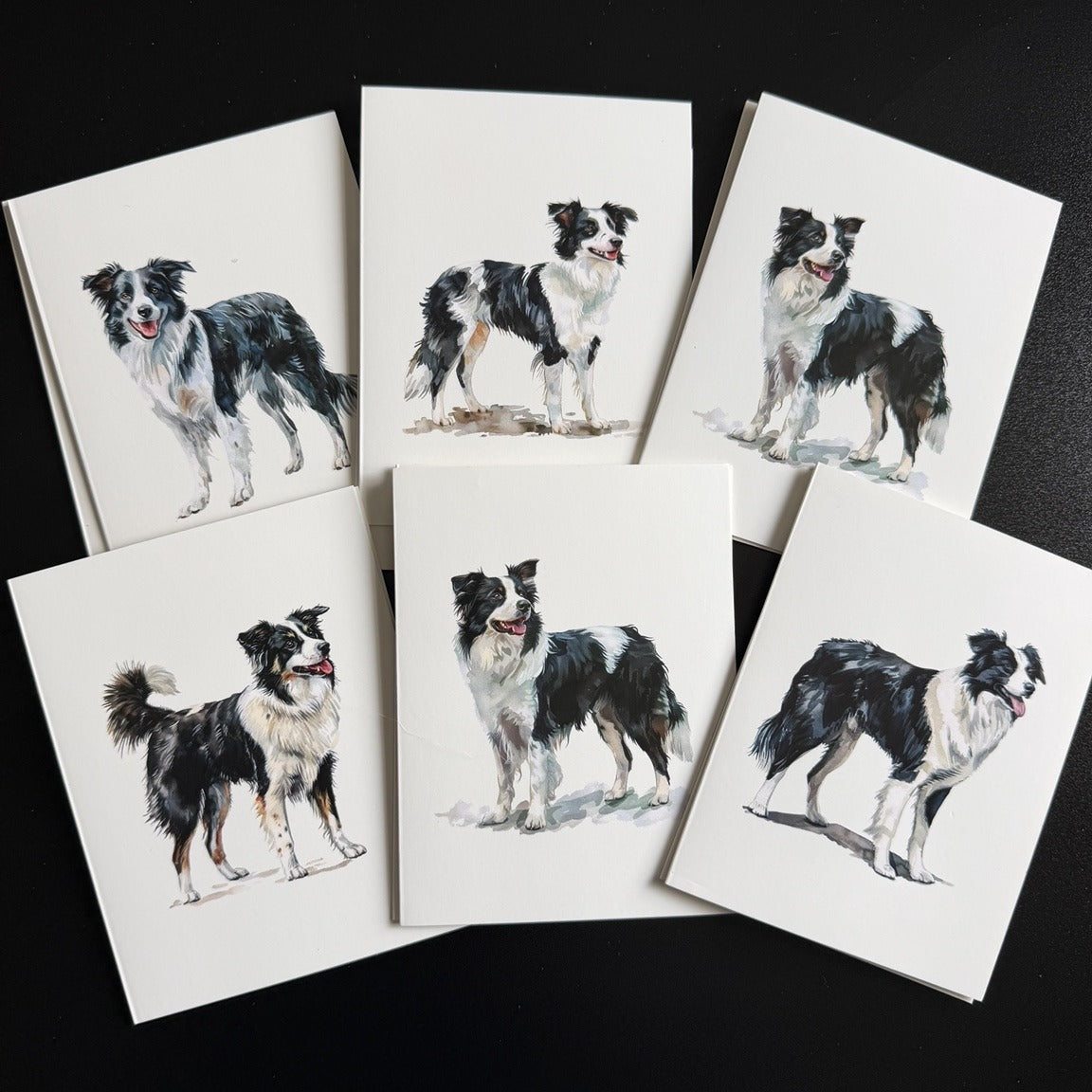 Border Collie Greeting Cards – Pack of 12