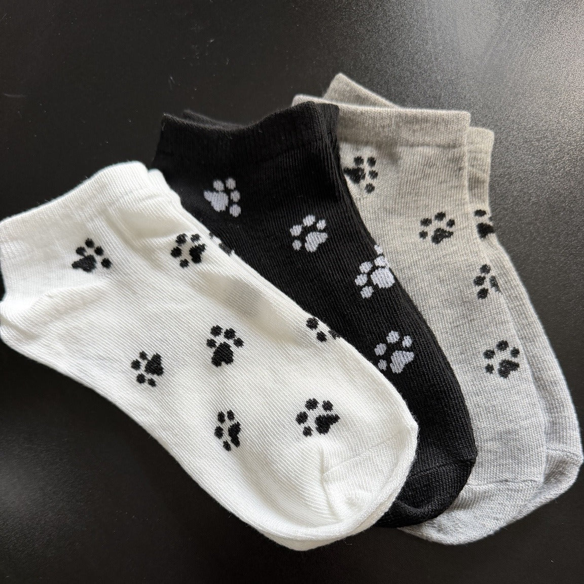 Paw Print Trainer Socks – Set of 3
