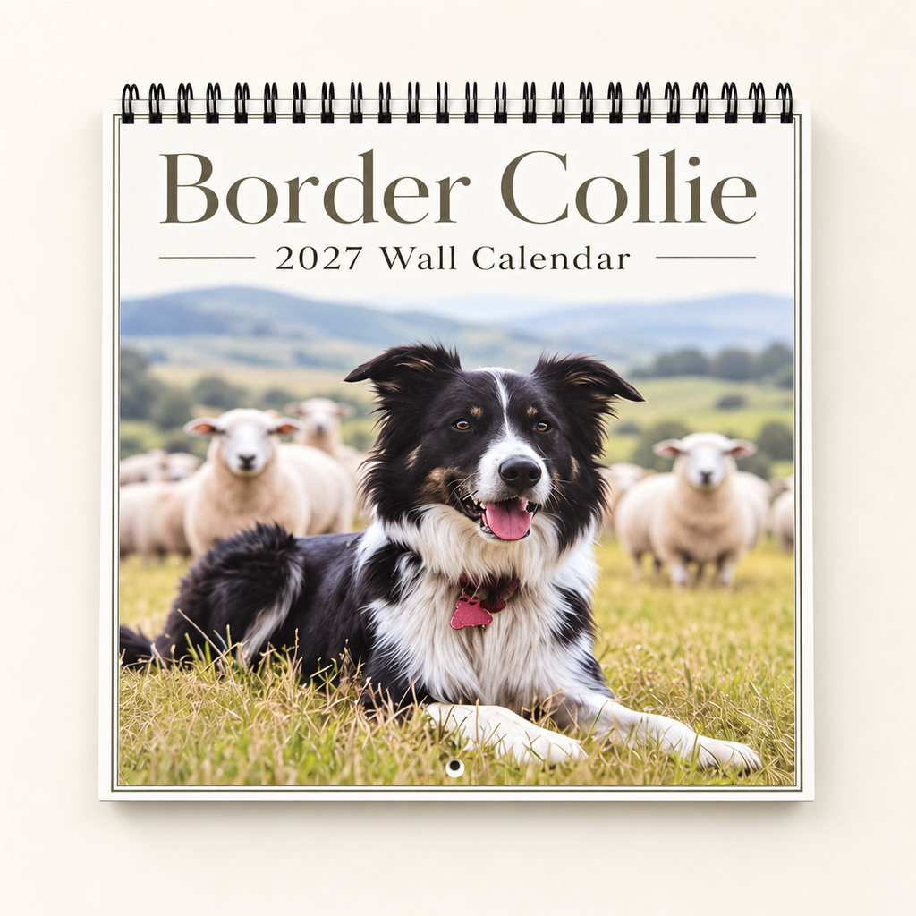 2027 Border Collie Wall Calendar – Imported USA Edition