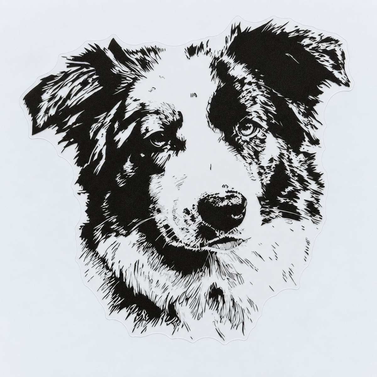 Detailed Border Collie Adhesive Decal