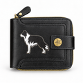 Black Border Collie Zip-Around Wallet