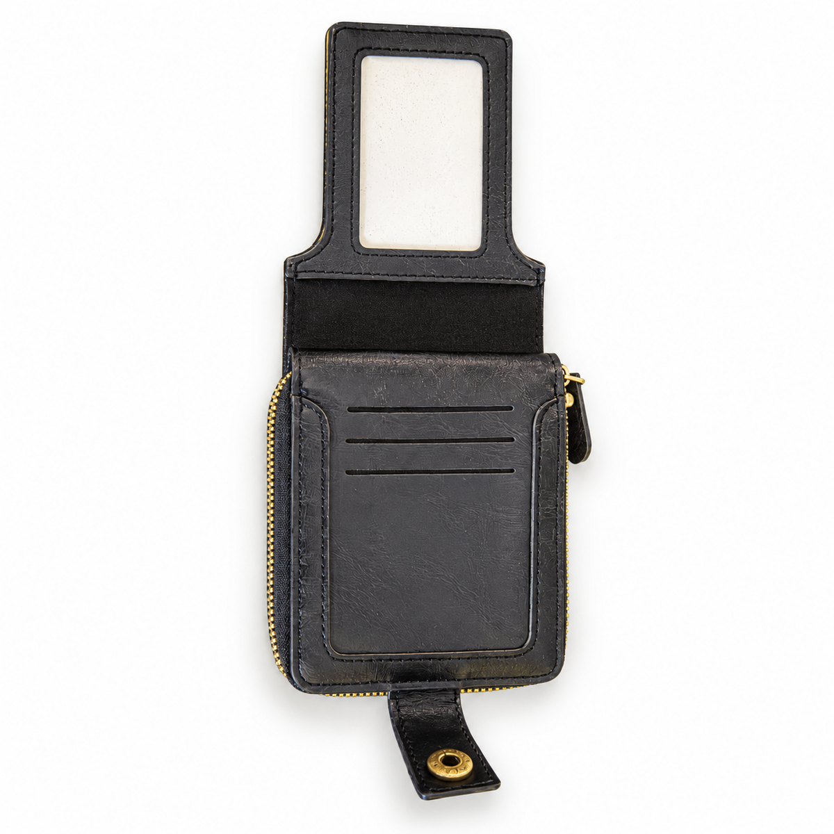 Black Border Collie Zip-Around Wallet
