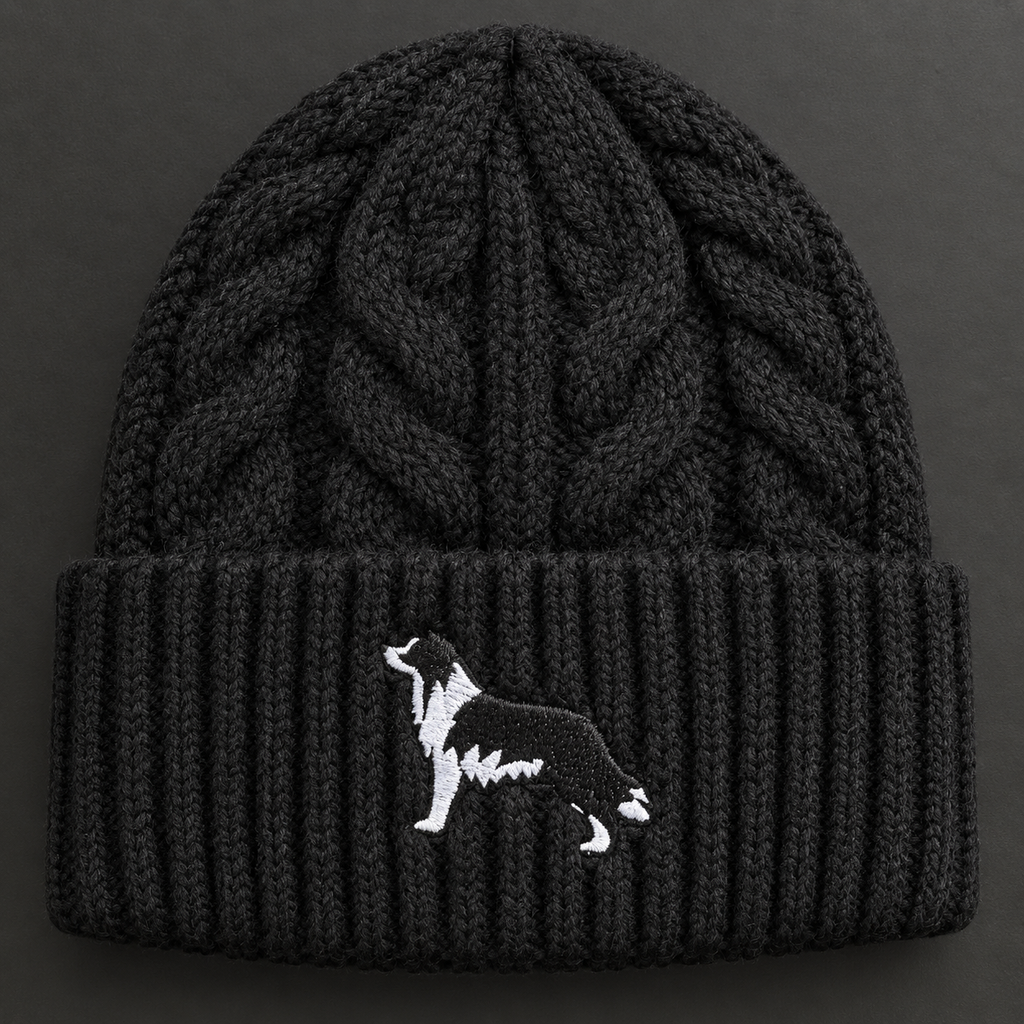 Fleece-Lined Border Collie Winter Hat
