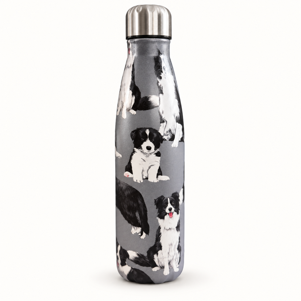 Border Collie Metal Flask – 16 fl oz