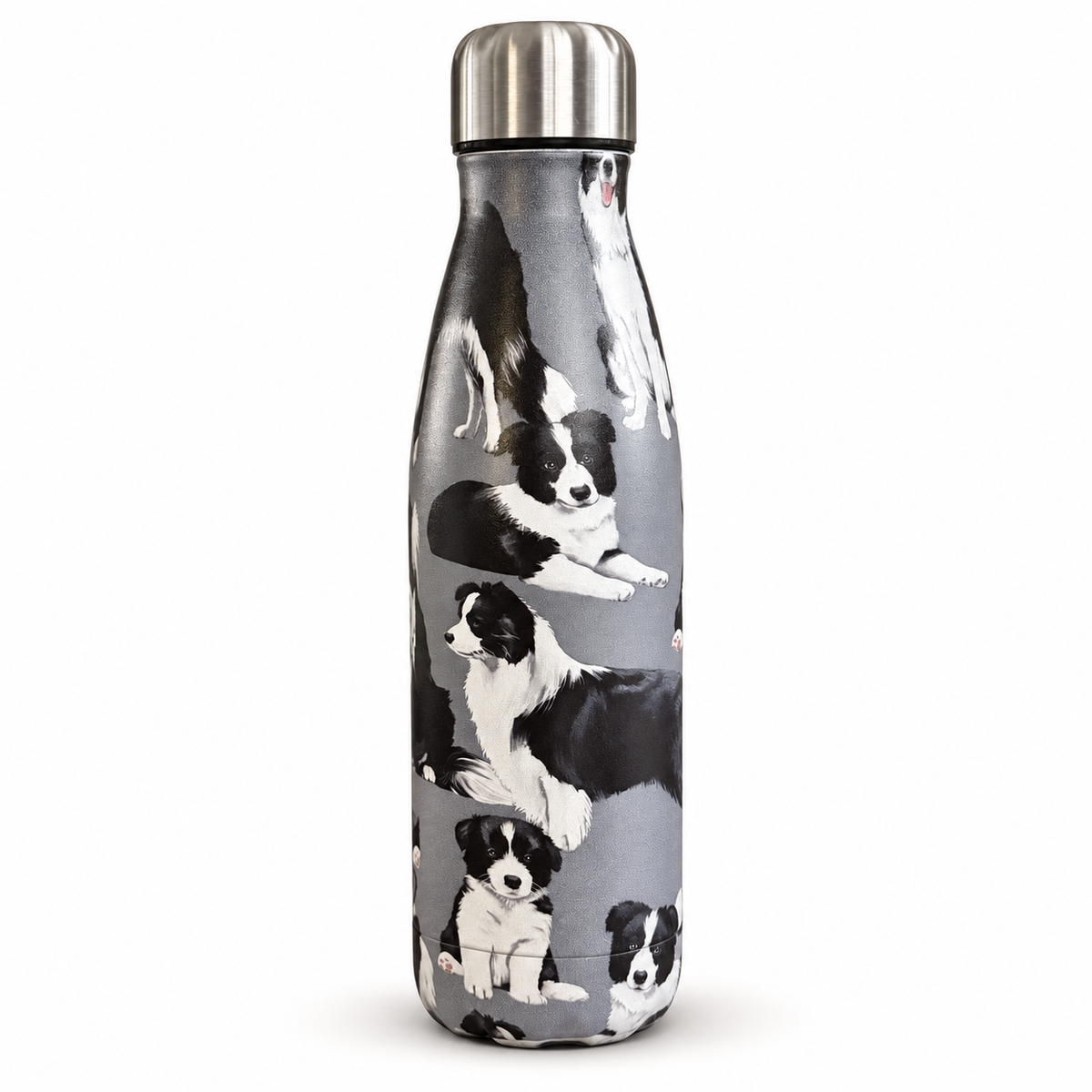 Border Collie Metal Flask – 16 fl oz
