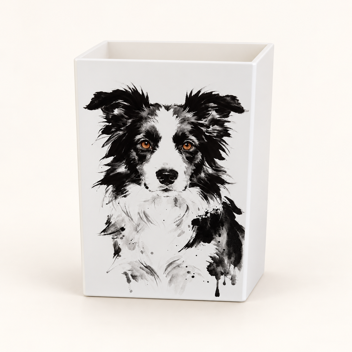 Border Collie Desk Tidy & Storage Pot