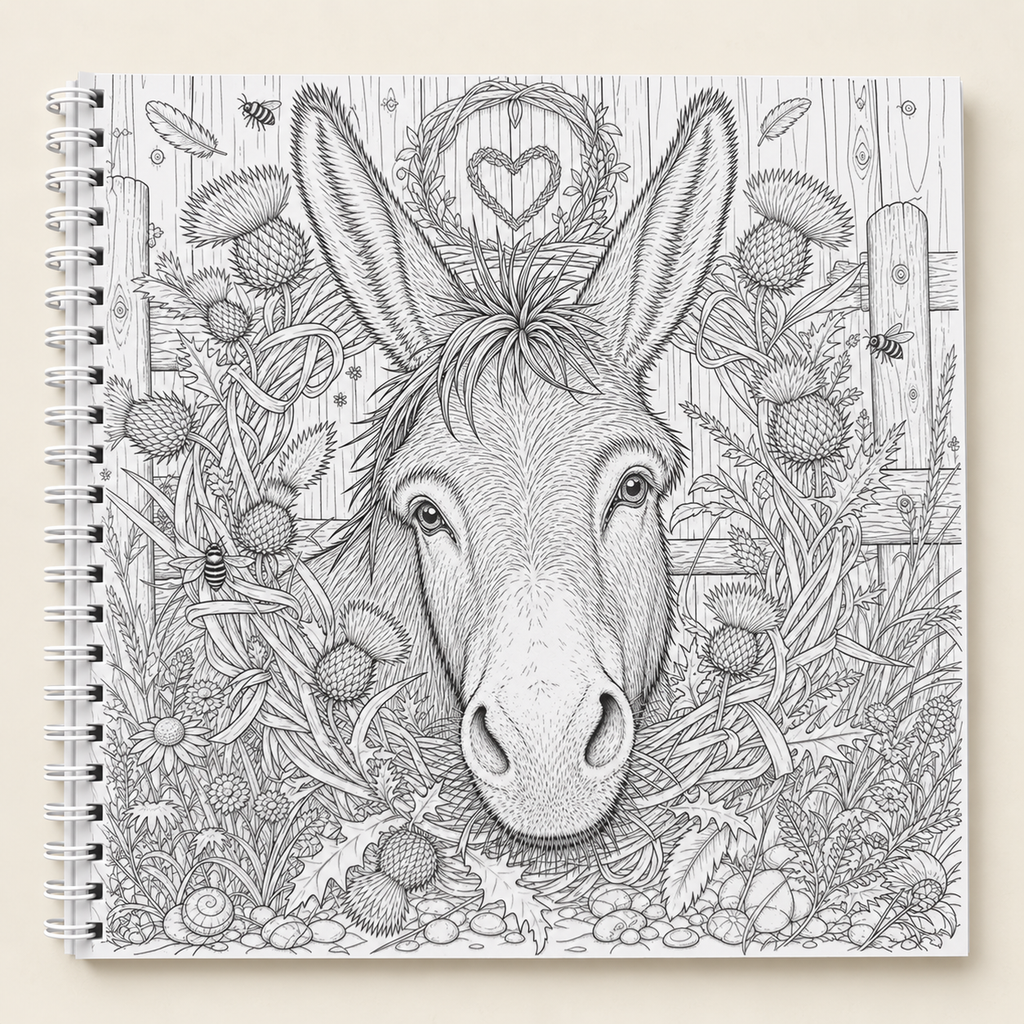 Country Donkeys Colouring Book