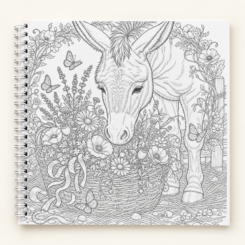 Country Donkeys Colouring Book