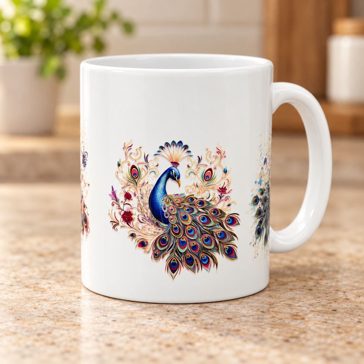 Border Collie & Peacock Ceramic Mugs – Choice of Designs