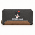I Love Border Collie Large Zip-Around Purse