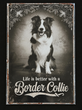 Life Is Better With  a Border Collie Metal Plaque