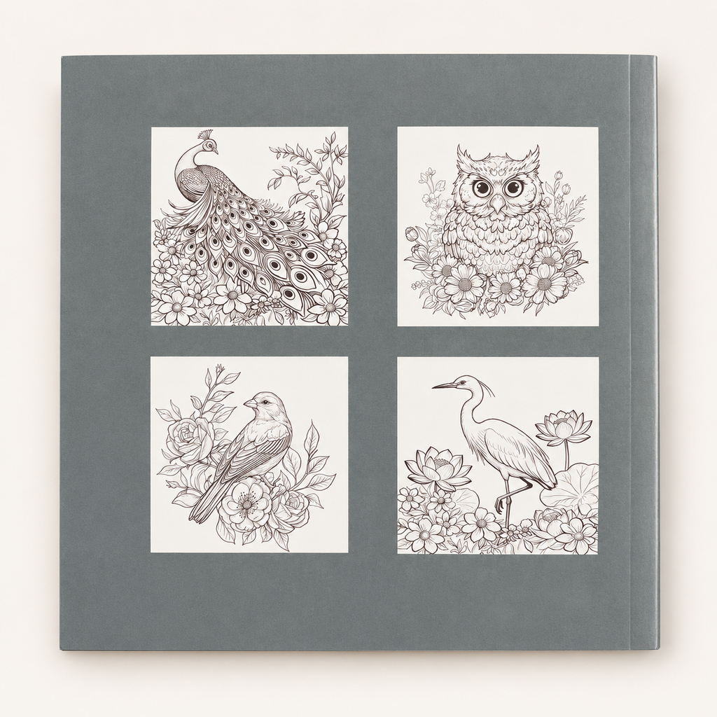 Peacock & Bird Colouring Book