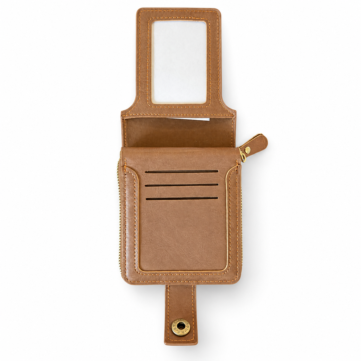Tan Border Collie Zip-Around Wallet